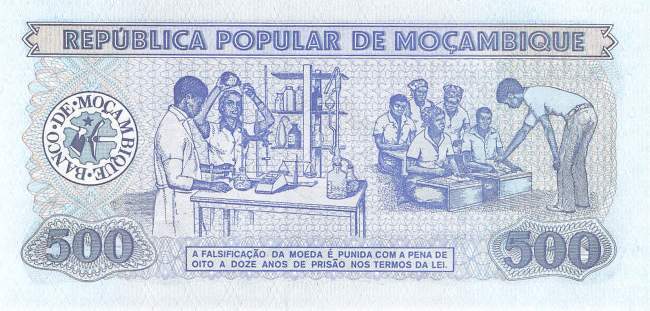 Mosambik p131b 500 Meticais 1986